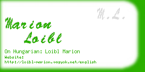 marion loibl business card